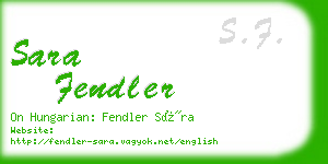 sara fendler business card